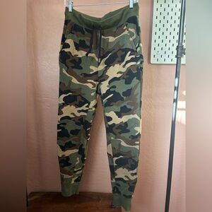 Veronica Beard Green Camo Track Pants